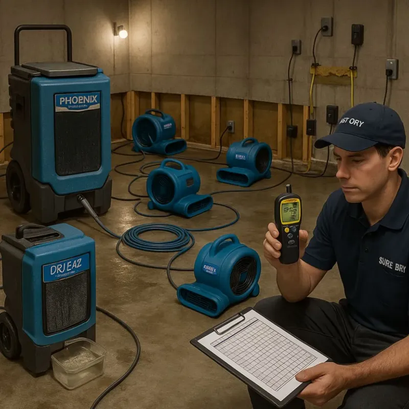 Structural Drying and Dehumidification process in Riverton, UT